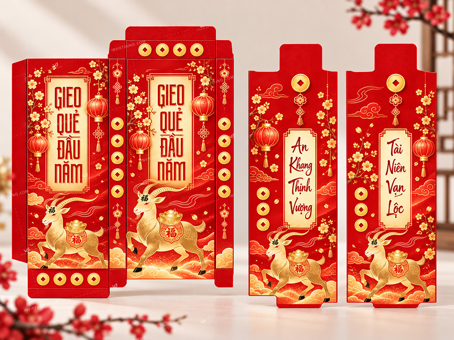 mẫu bao lì xì gieo quẻ