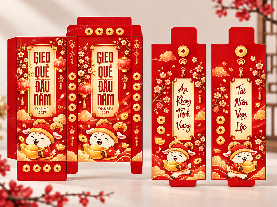mẫu bao lì xì gieo quẻ