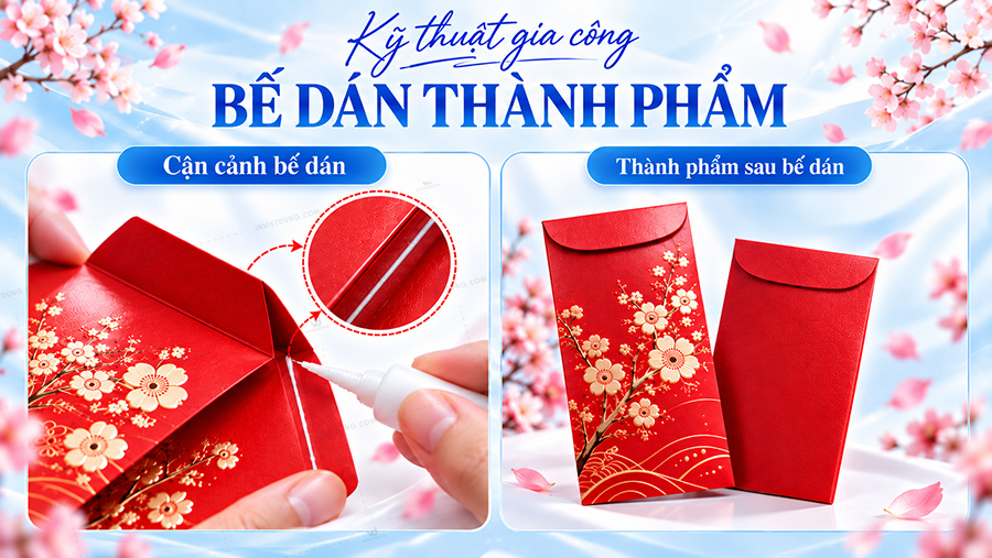 Bế dán thành phẩm bao lì xì