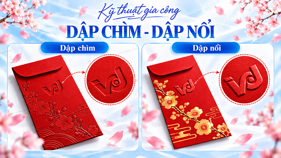Dập chìm dập nổi bao lì xì