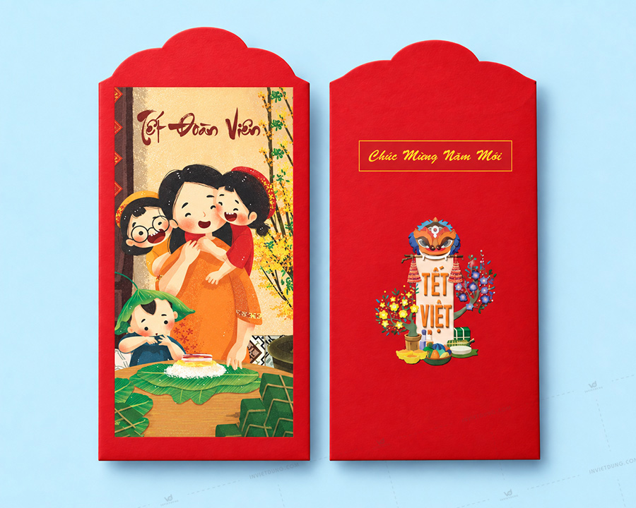 Mẫu thiết kế bao lì xì Adobe Illustrator