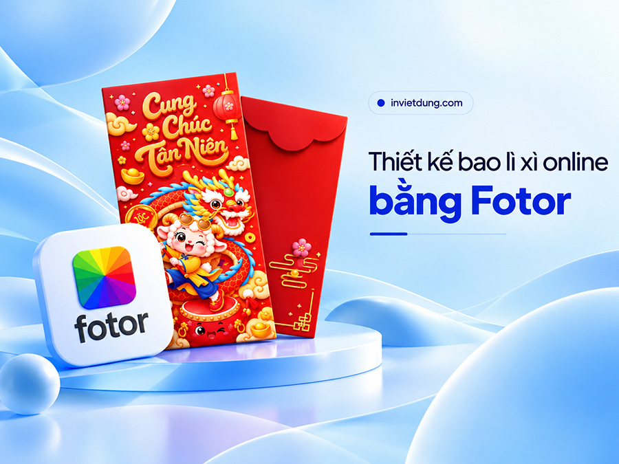 Thiết kế bao lì xì online Fotor