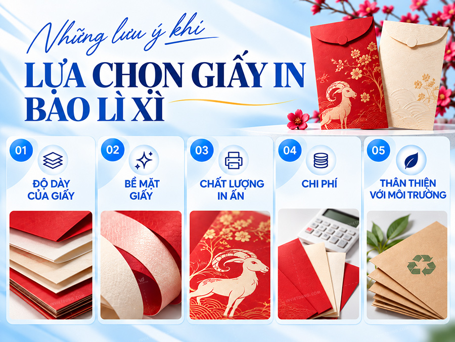 Lưu ý gì khi lựa chọn giấy in bao lì xì