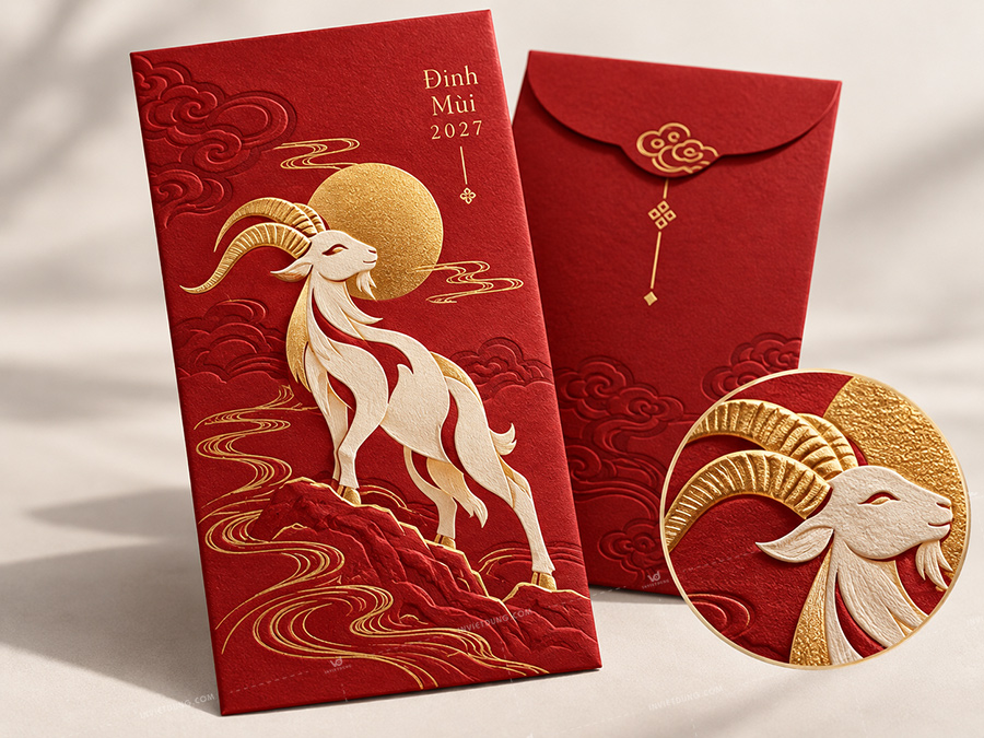 Mẫu bao lì xì dập nổi, dập chìm