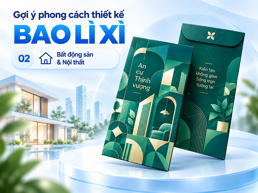 Bao lì xì phong cách bất động sản, nội thật