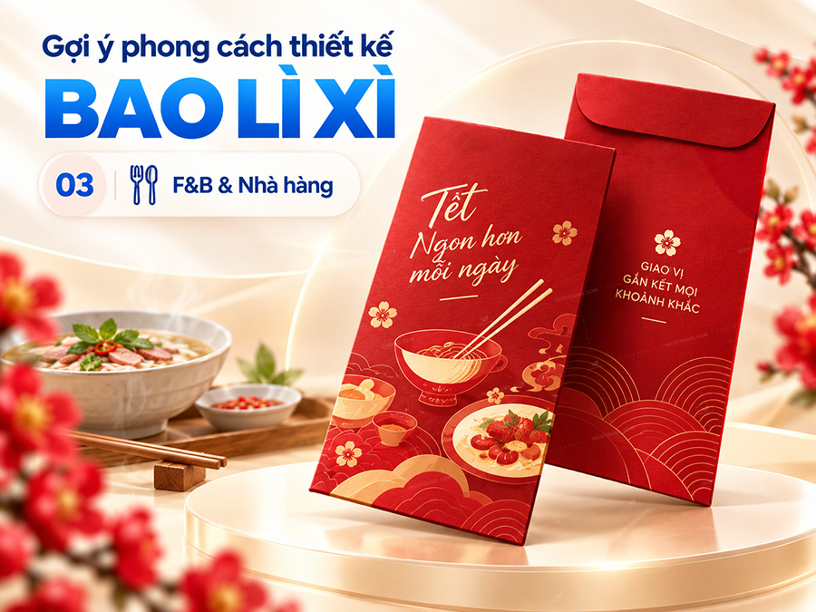 Bao lì xì phong cách F&B và nhà hàng