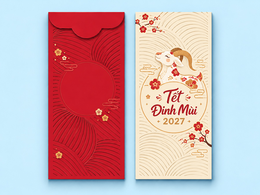 Mẫu bao lì xì hình con dê