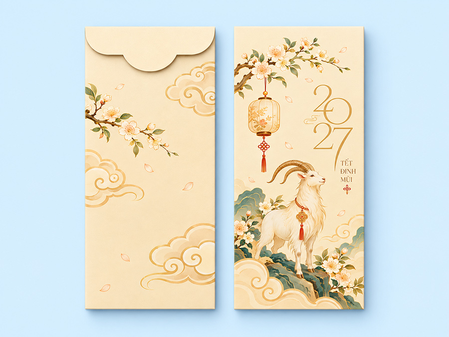 Mẫu bao lì xì hình con dê