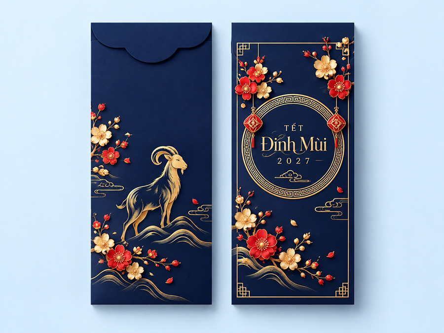 Mẫu bao lì xì hình con dê