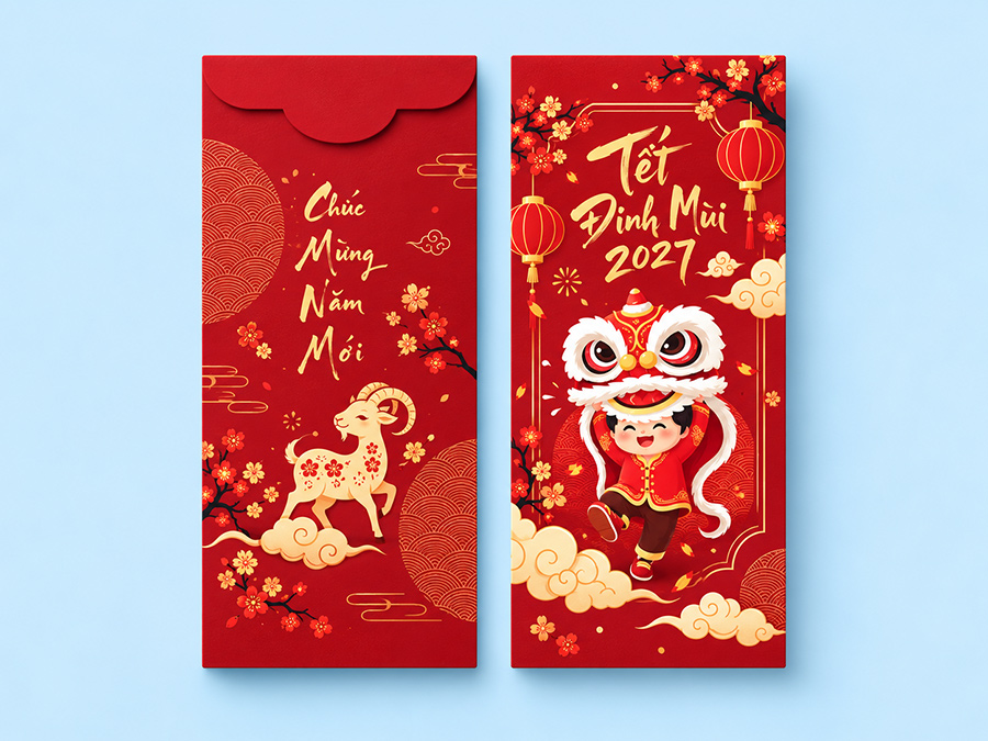 Mẫu xu hướng thiết kế bao lì xì