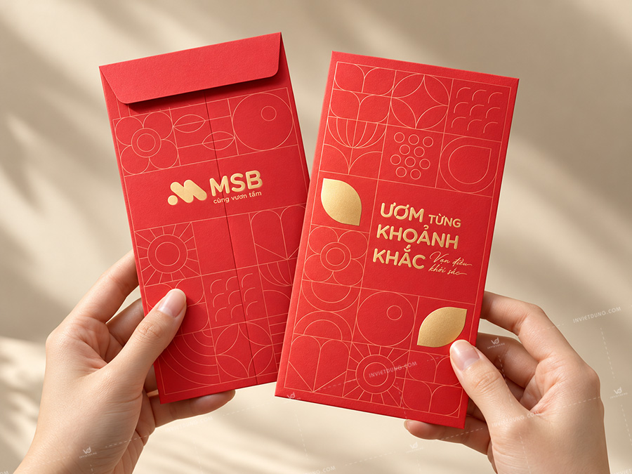 Mẫu bao lì xì giấy mỹ thuật