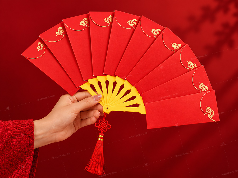 Mẫu bao lì xì hình quạt