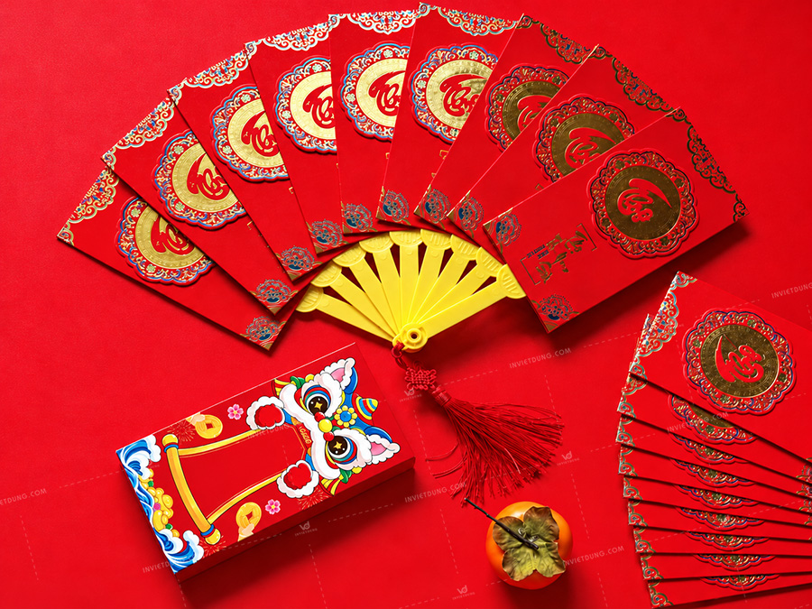 Mẫu bao lì xì hình quạt