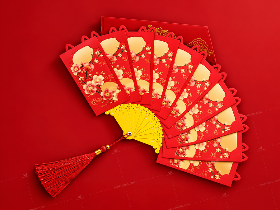 Mẫu bao lì xì hình quạt