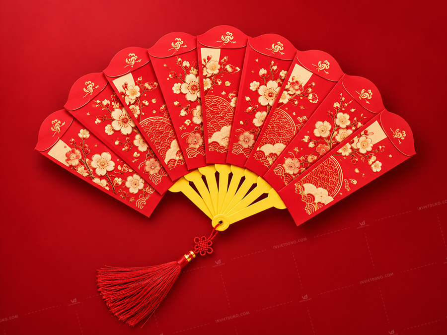 Mẫu bao lì xì hình quạt