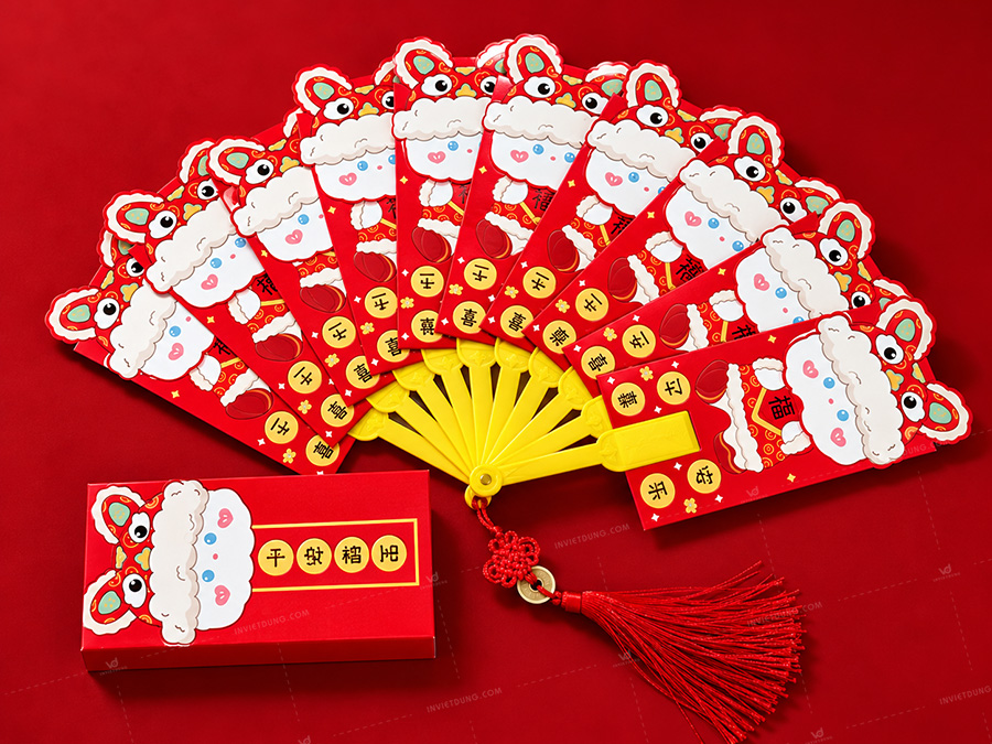 Mẫu bao lì xì hình quạt