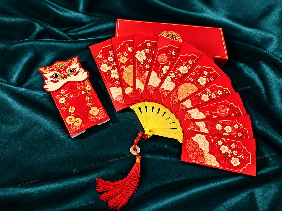 Mẫu bao lì xì hình quạt