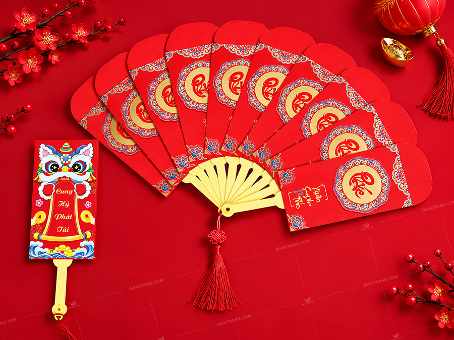 Mẫu bao lì xì hình quạt