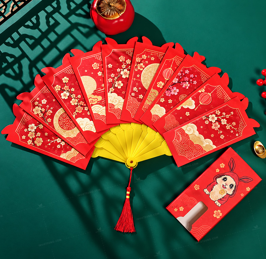 Mẫu bao lì xì hình quạt