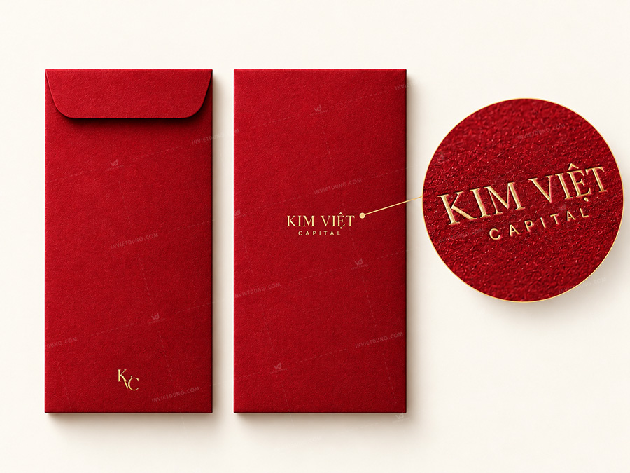 Mẫu bao lì xì nhung ép kim