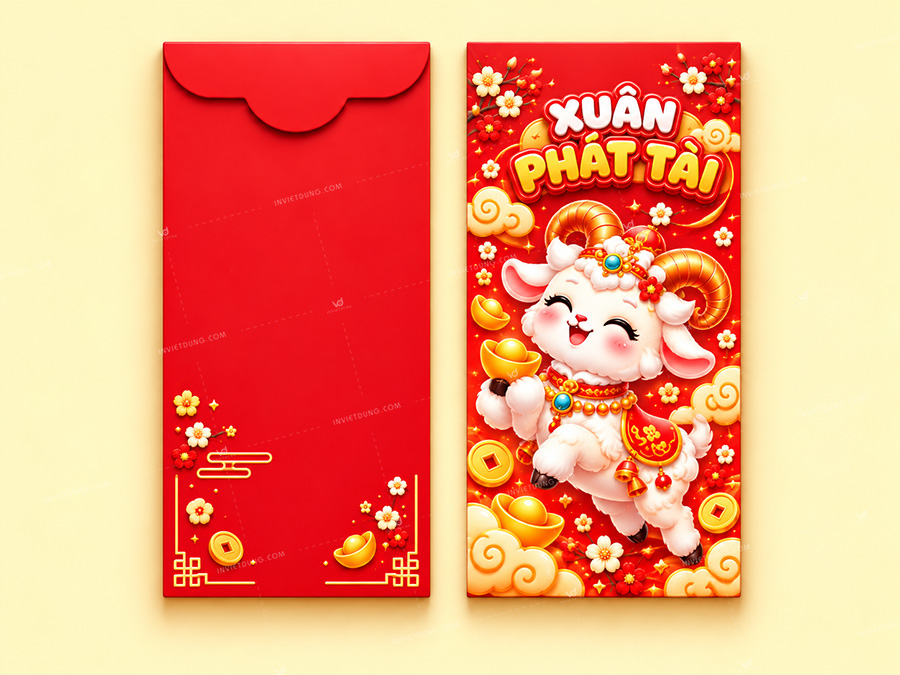 Mẫu bao lì xì hình con dê
