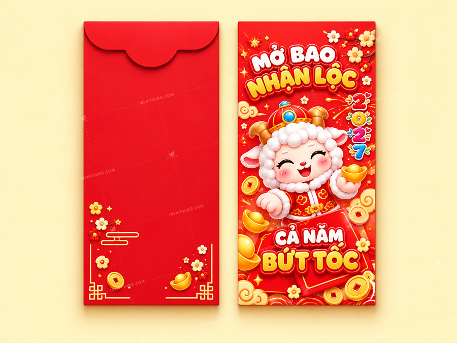 Mẫu bao lì xì hình con dê
