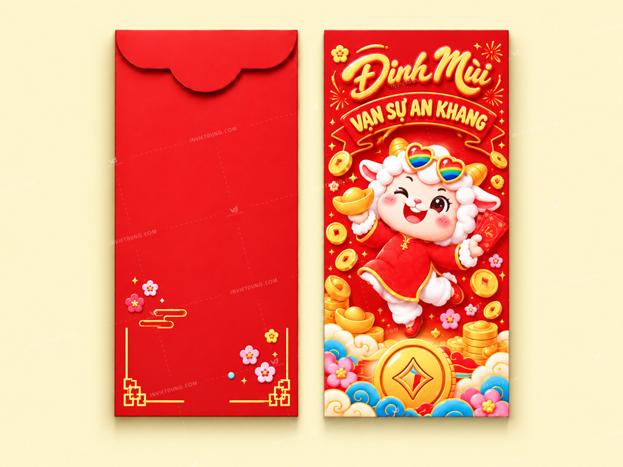 Mẫu bao lì xì hình con dê