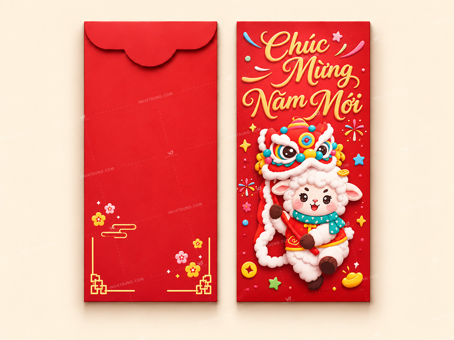 Mẫu bao lì xì hình con dê