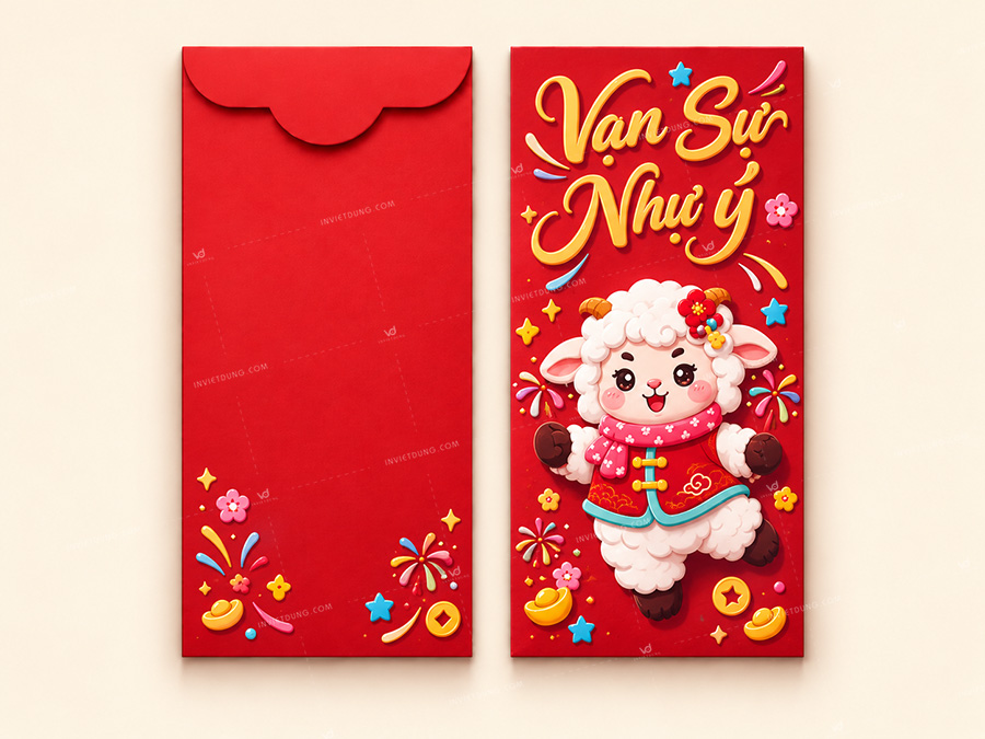 Mẫu bao lì xì hình con dê