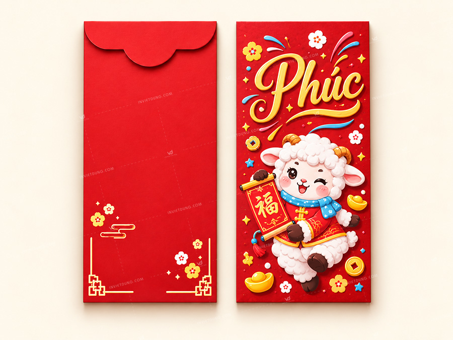 Mẫu bao lì xì hình con dê