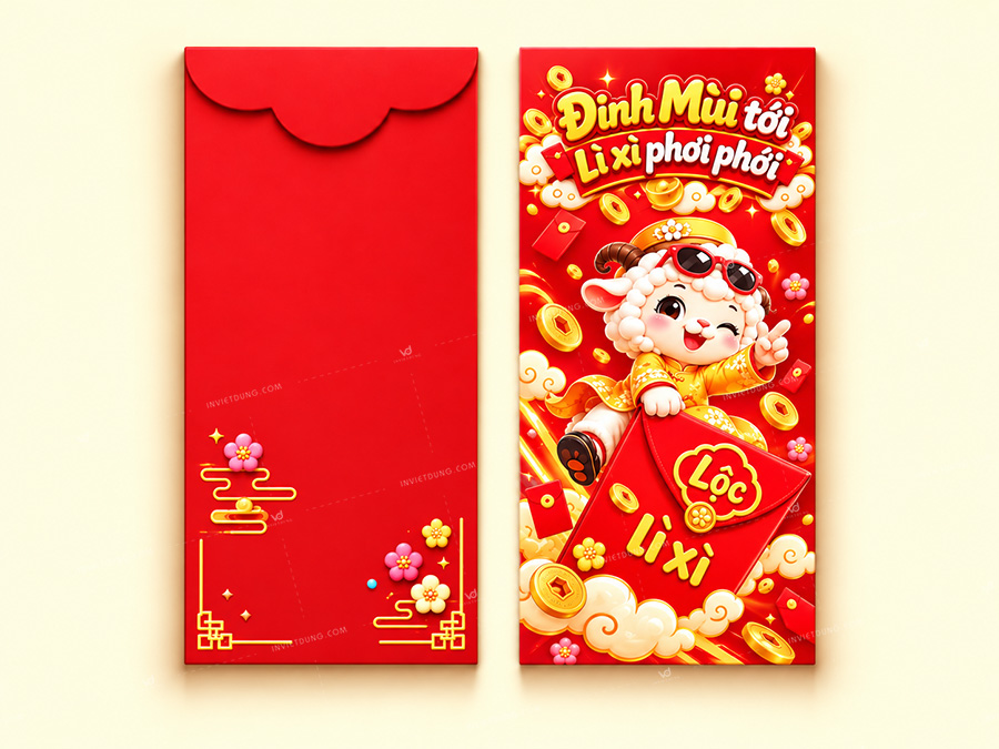 Mẫu bao lì xì hình con dê