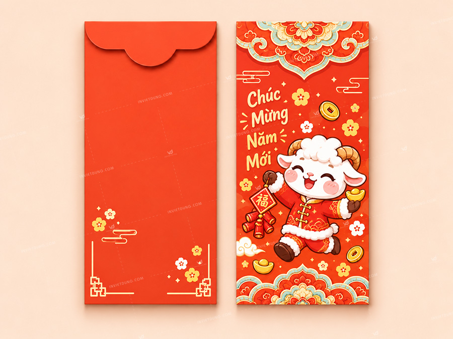 Mẫu bao lì xì hình con dê