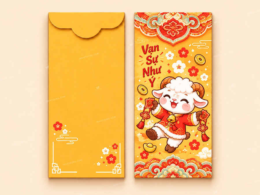 30+ mẫu bao lì xì hình con Dê Đinh Mùi 2027