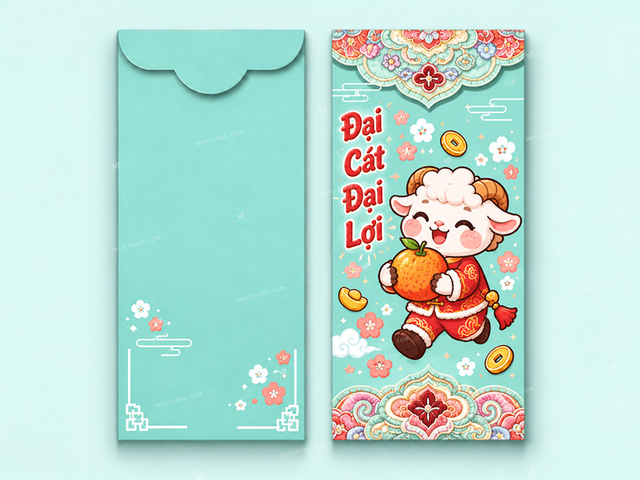 30+ mẫu bao lì xì hình con Dê Đinh Mùi 2027
