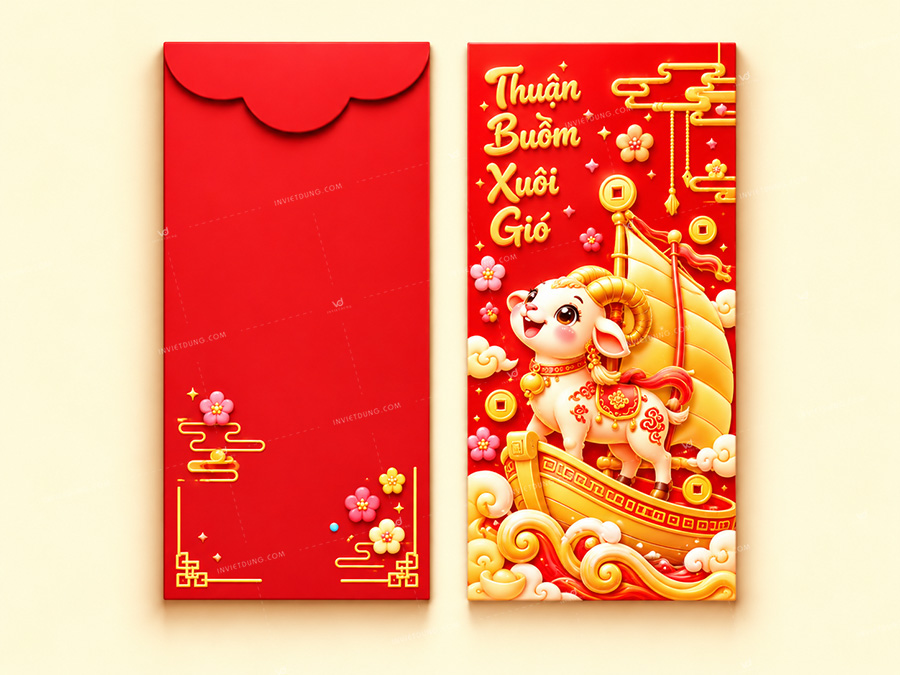 Mẫu bao lì xì hình con dê