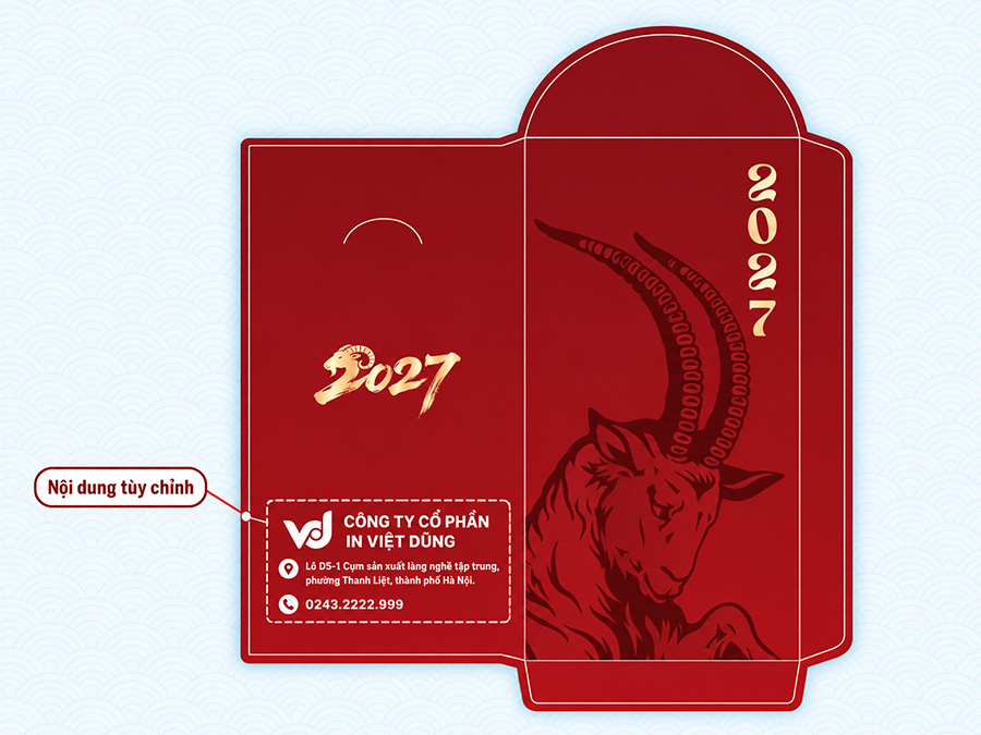 Phôi bao lì xì chưa bế dán