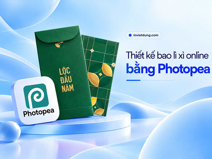 Thiết kế bao lì xì online Photopea