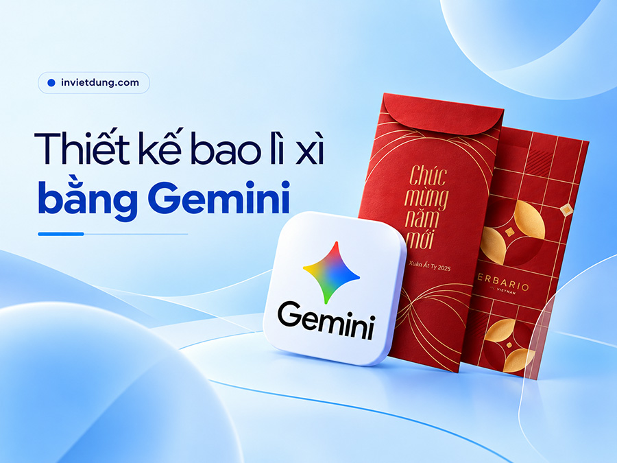 Thiết kế bao lì xì bằng Gemini
