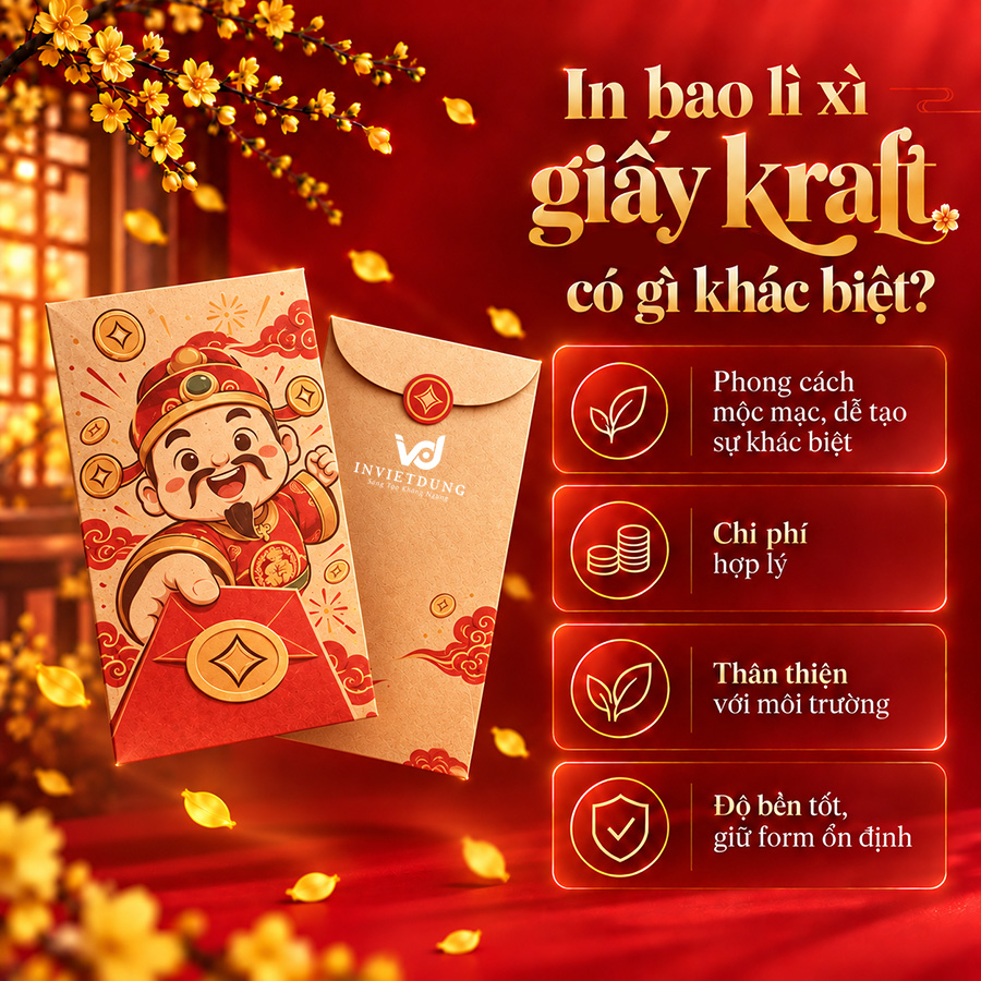 Bao lì xì giấy kraft khác biệt gì so với giấy khác