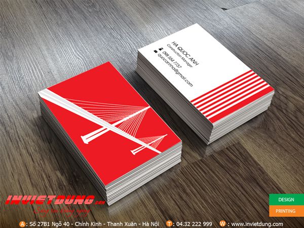 Mẫu card visit ngành xây dựng được thiết kế và in ấn tại In Việt Dũng
