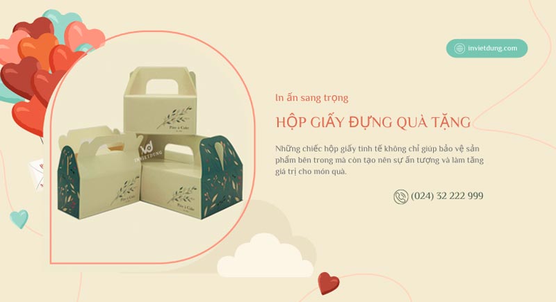 In hộp giấy đựng quà tặng theo yêu cầu với giá thành rẻ tại Hà Nội