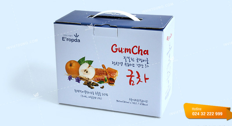In hộp đựng bánh ngọt GumCha thương hiệu Hàn Quốc