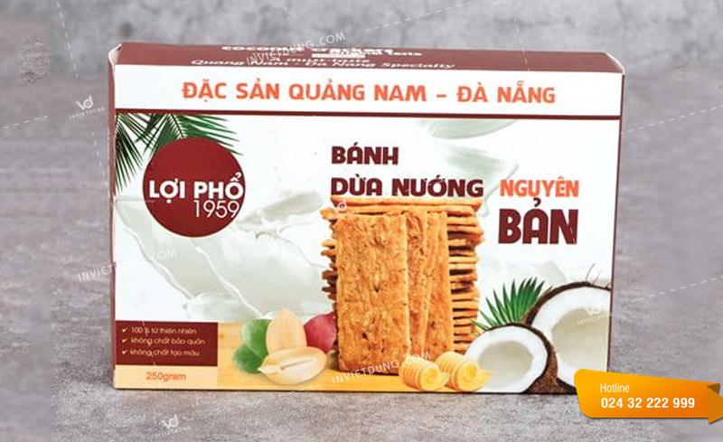 Mẫu hộp đựng đặc sản bánh dừa nướng Quảng Nam