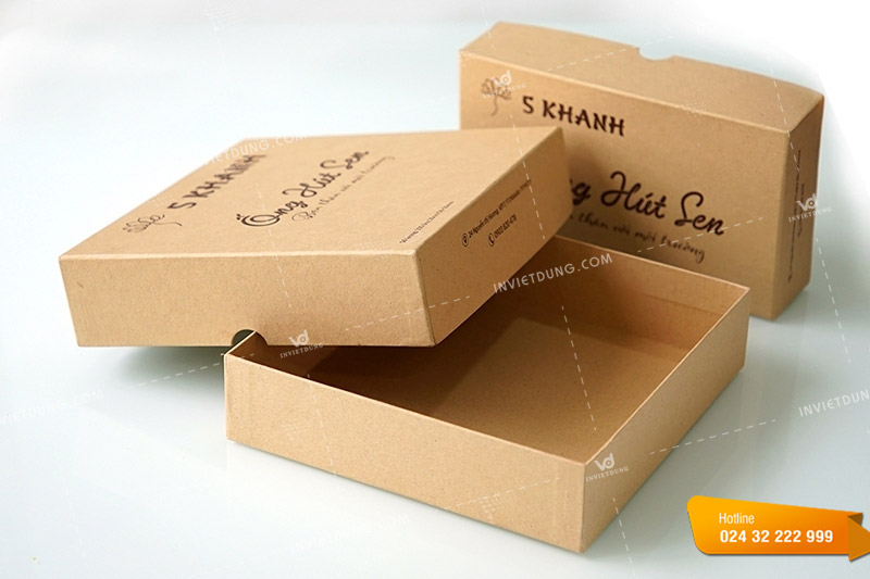 Vỏ hộp carton đựng ống hút sen với thiết kế vô cùng đơn giản