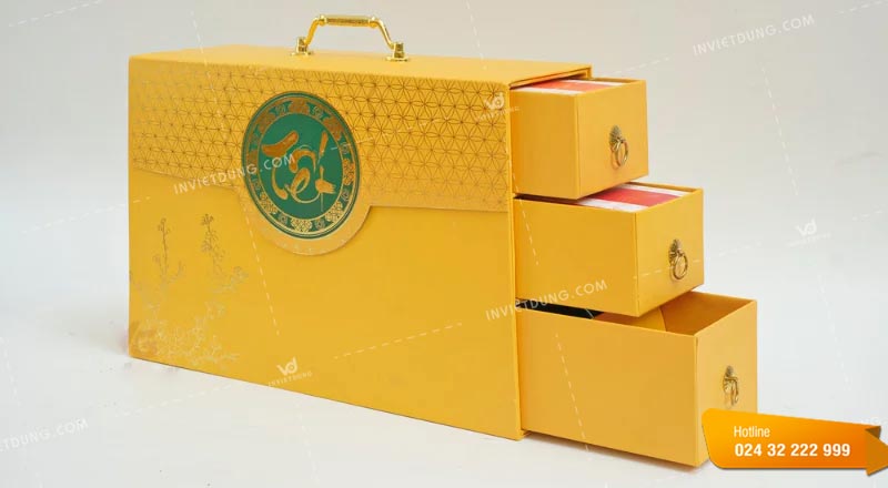 Mẫu hộp nắp kéo đựng quà tặng sang trọng do In Việt Dũng thiết kế và in ấn