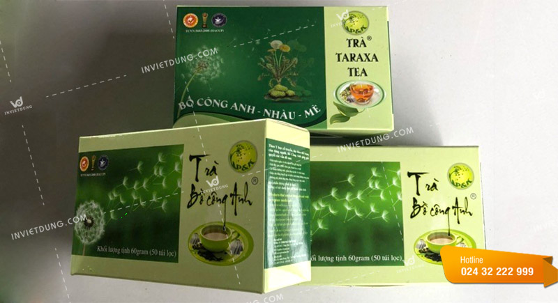 Mẫu hộp trà Taraxa do In Việt Dũng thiết kế và in ấn