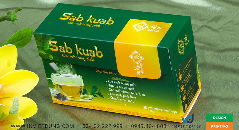 Mẫu hộp giấy đựng trà Sab Kuab