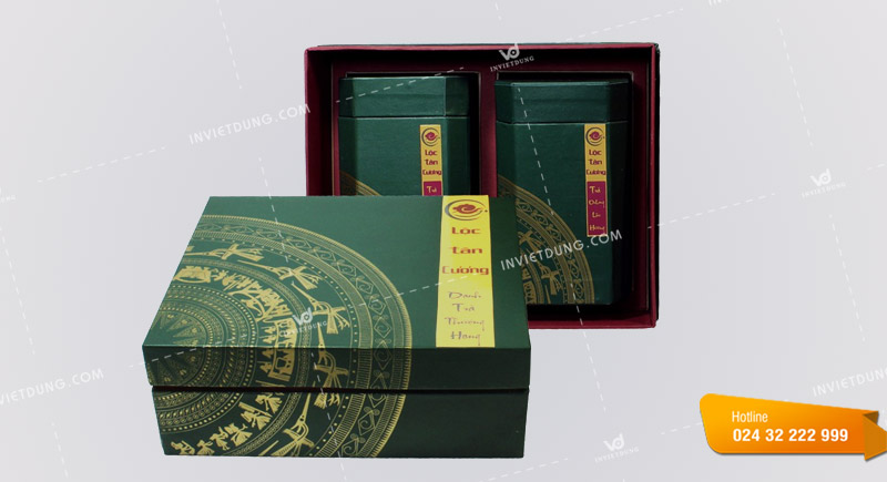 Mẫu hộp trà cao cấp hình chữ nhật do In Việt Dũng thiết kế và in ấn
