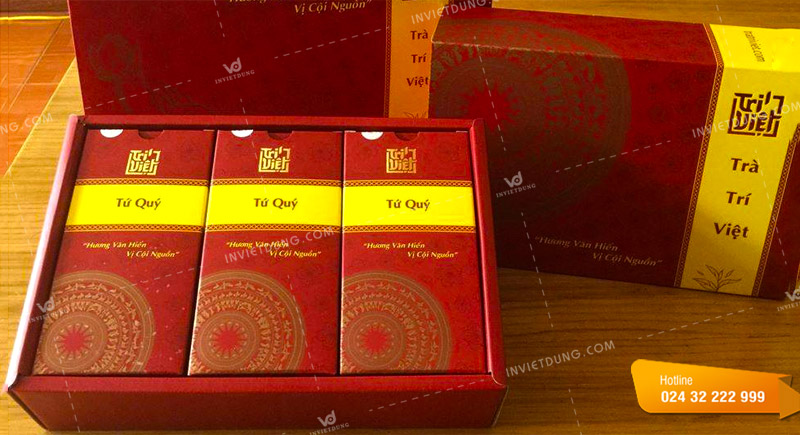 In hộp đựng trà bằng giấy cho thương hiệu trà Trí Việt
