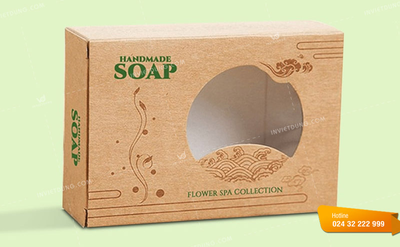 In hộp đựng soap handmade bằng giấy kraft được đục lỗ chuyên nghiệp